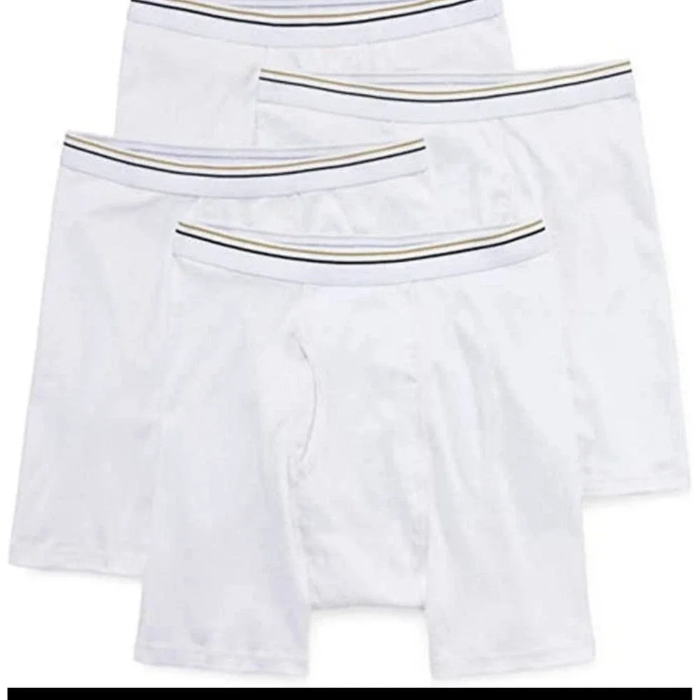 Stafford 4-Pack Men's Big & Tall Cotton‎ Boxer Brief White - BIG